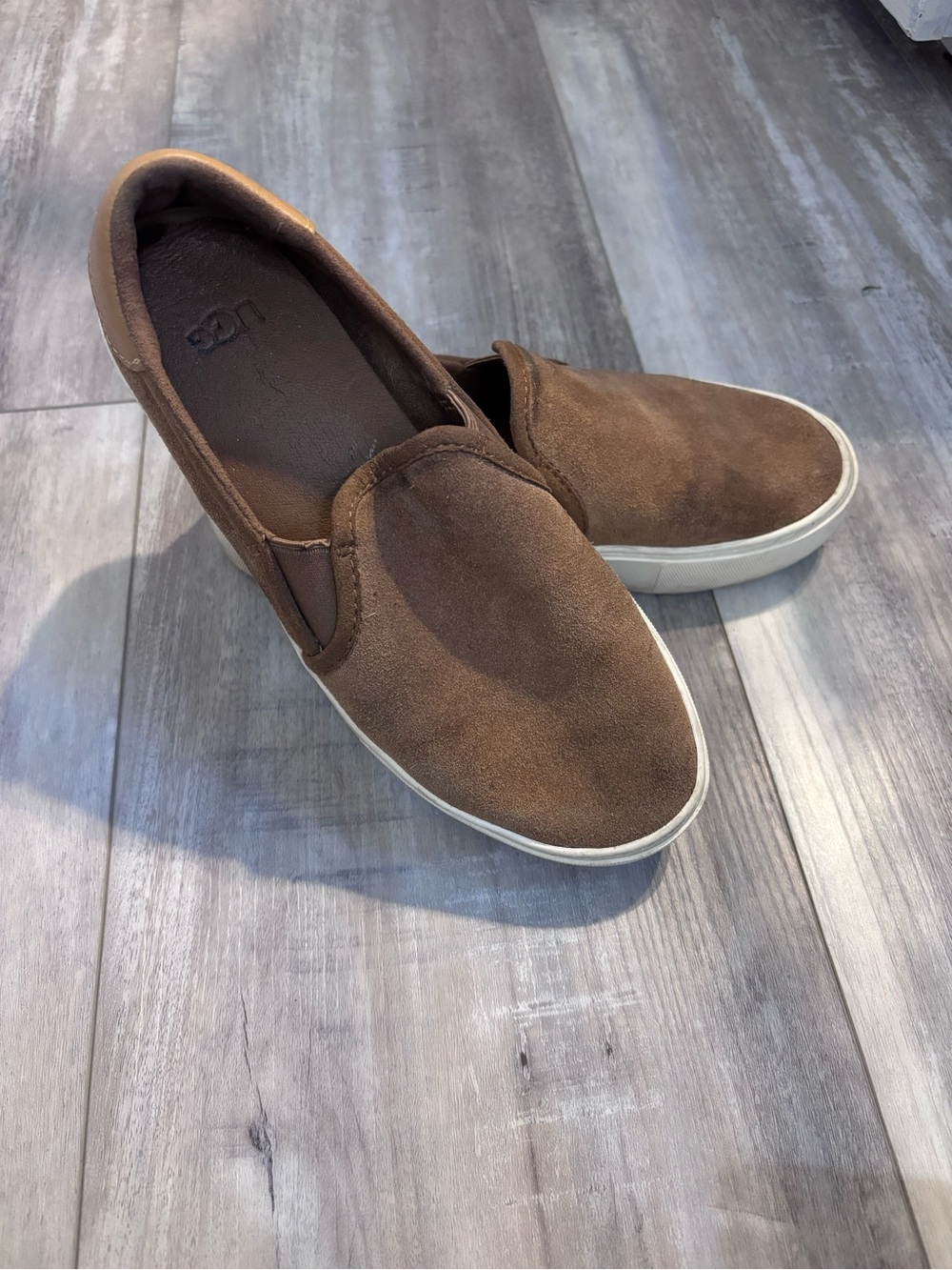 UGG Brown Suede Slip-On Sneakers